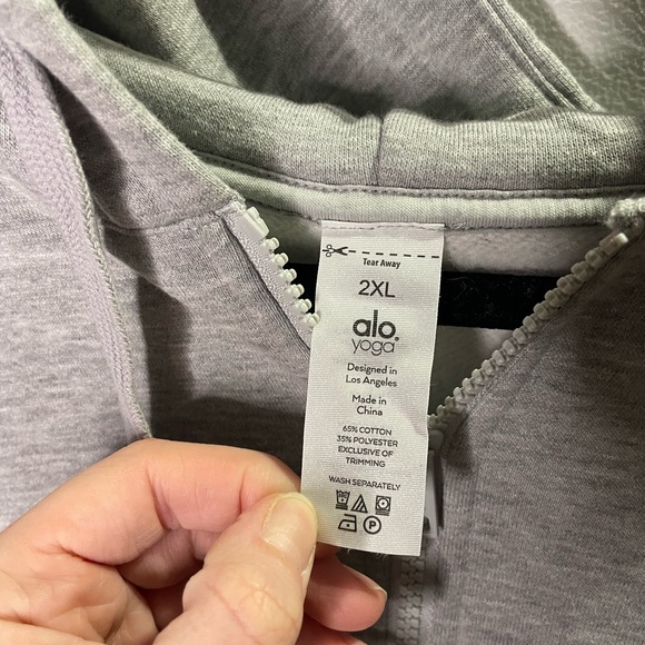 NWT Alo Yoga Men’s Gray Everday Full Zip Hoodie Hooded Sweatshirt - Picture 2 of 10